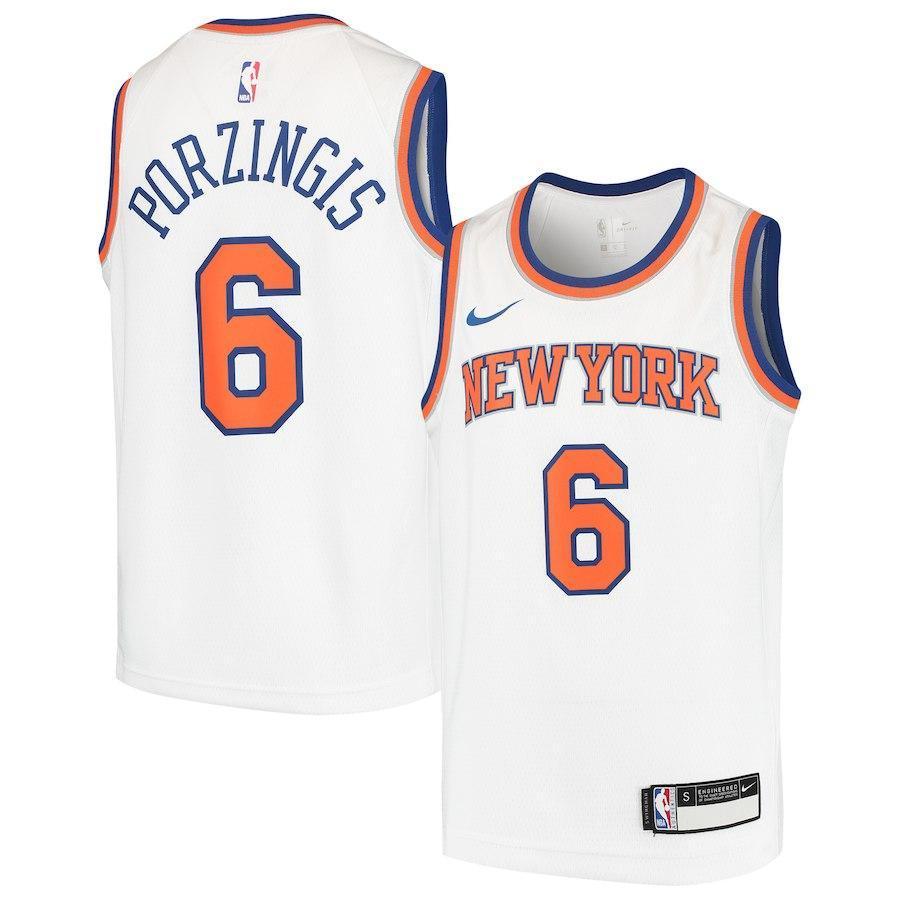 Kristaps Porzingis New York Knicks Youth Jersey - White 2018/2019