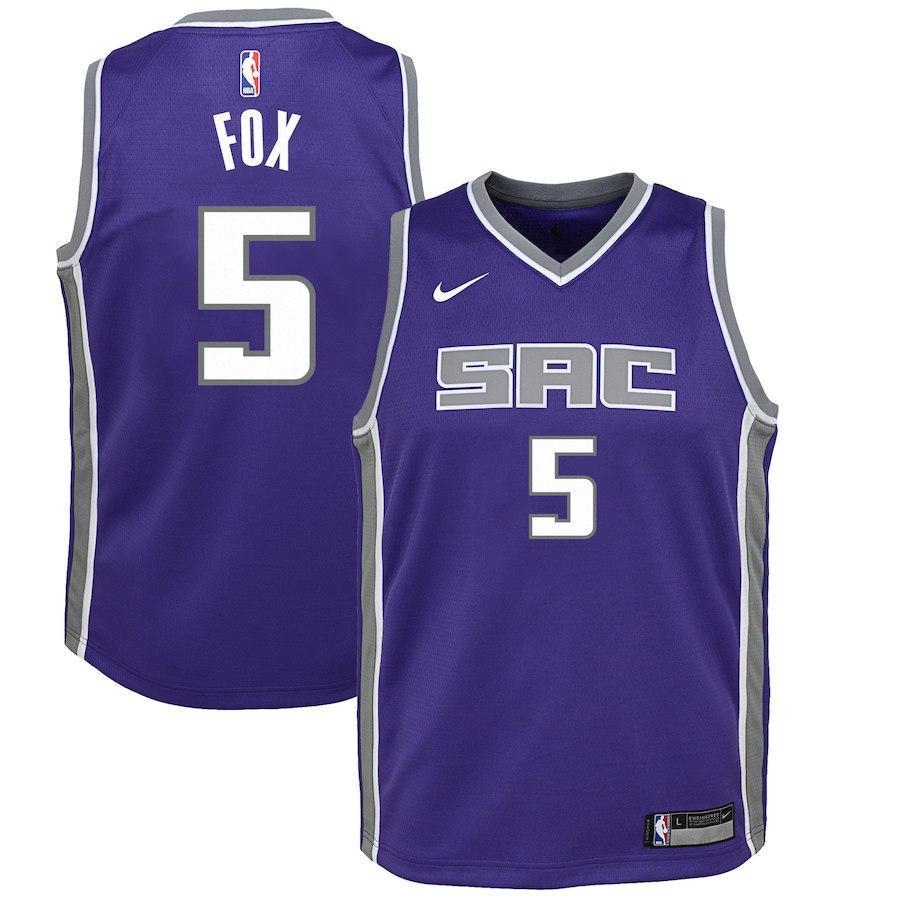 De'Aaron Fox Sacramento Kings Youth Jersey Purple - Icon Edition 2018/2019