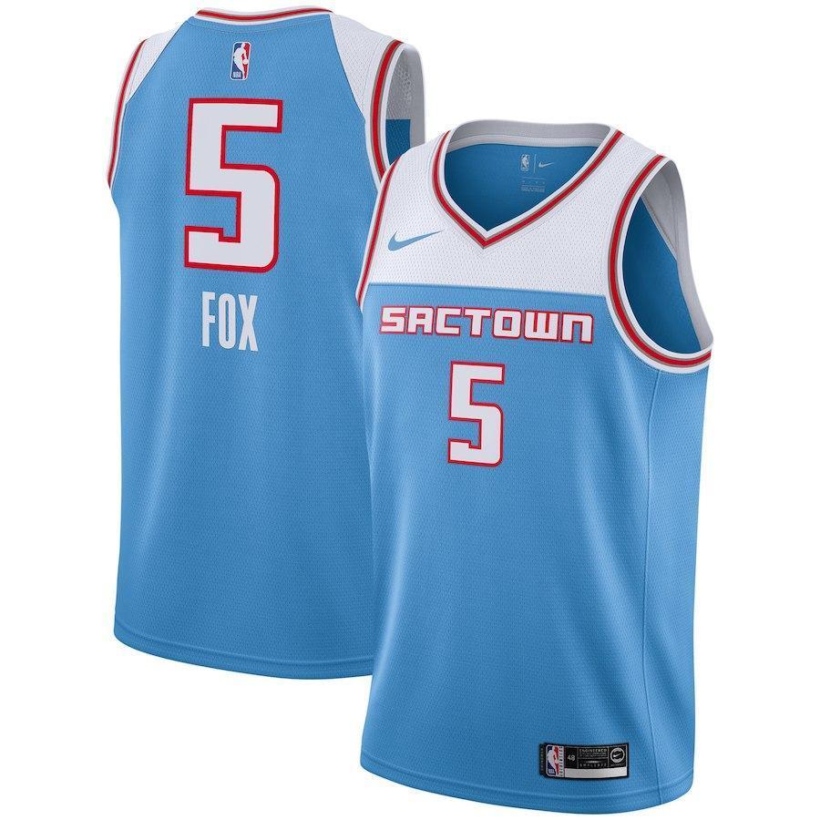 De'Aaron Fox Sacramento Kings Youth Jersey – City Edition – Blue 2018/2019
