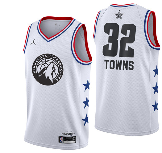 NBA All-Star 2019 White Jordan Swingman Jersey - Karl-Anthony Towns - Youth