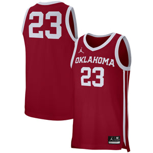 Men's Jordan Brand Crimson Oklahoma Sooners College Replica Basketball Jersey