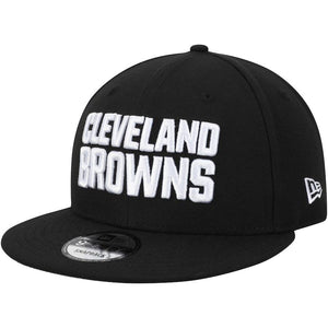 Men's Cleveland Browns New Era Black B-Dub 9FIFTY Adjustable Hat NFL
