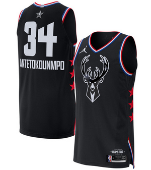 NBA Jordan All-Star 2019 Black Authentic Jersey - Giannis Antetokounmpo - Mens