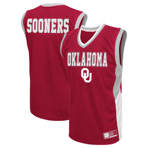 Men's Colosseum Crimson Oklahoma Sooners Fadeaway Basketball Jersey