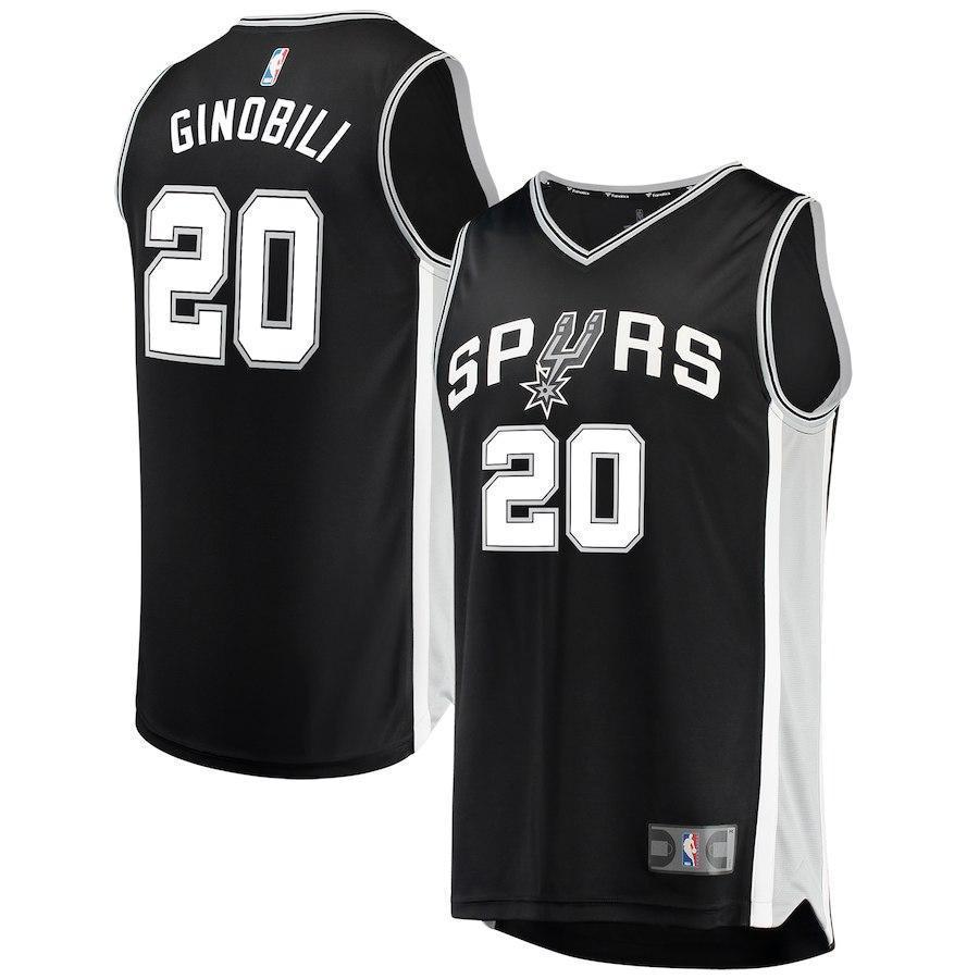 Manu Ginobili San Antonio Spurs Branded Youth Fast Break Jersey Black - Icon Edition 2018/2019