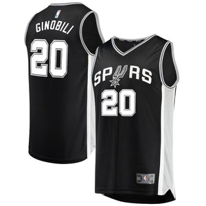 Manu Ginobili San Antonio Spurs Branded Youth Fast Break Jersey Black - Icon Edition 2018/2019