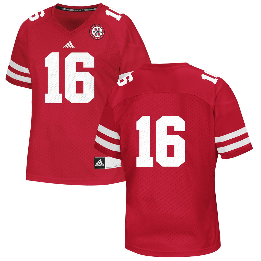 Women's Adidas #16 Scarlet Nebraska Cornhuskers Replica Jersey