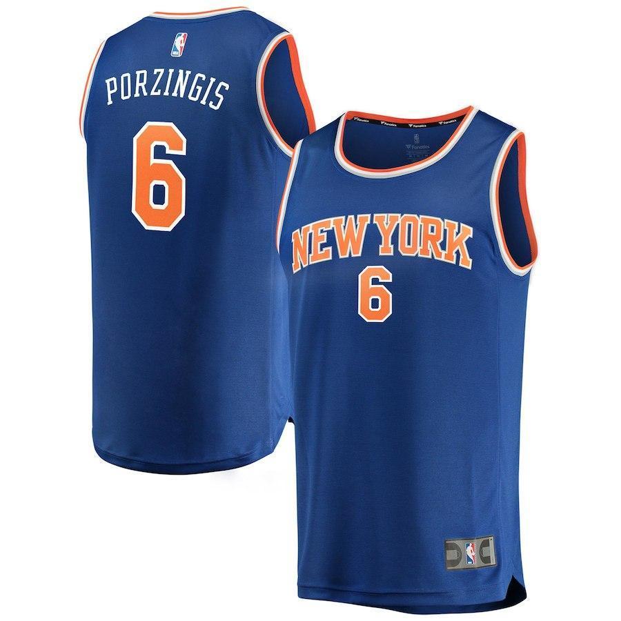 Kristaps Porzingis New York Knicks Branded Youth Fast Break Jersey Royal - Icon Edition 2018/2019