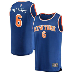 Kristaps Porzingis New York Knicks Branded Youth Fast Break Jersey Royal - Icon Edition 2018/2019
