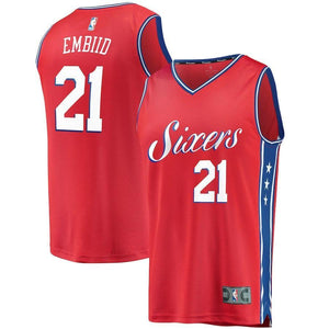 Joel Embiid Philadelphia 76ers Branded Youth Fast Break Jersey Red - Statement Edition 2018/2019