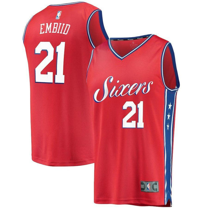 Joel Embiid Philadelphia 76ers Branded Youth Fast Break Jersey Red - Statement Edition 2018/2019
