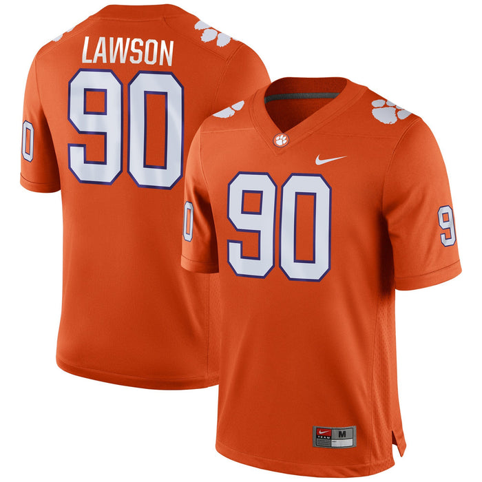 Men's Nike Shaq Lawson Orange Clemson Tigers Game Jersey