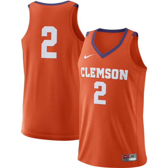 Men's Nike #2 Orange Clemson Tigers Replica Basketball Jersey