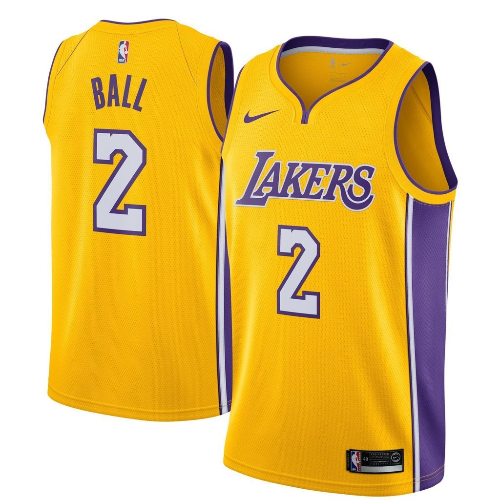 Lonzo Ball Los Angeles Lakers Yellow Swingman Jersey 2018 - 2019