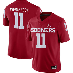 Men's Jordan Brand Dede Westbrook Crimson Oklahoma Sooners Game Jersey