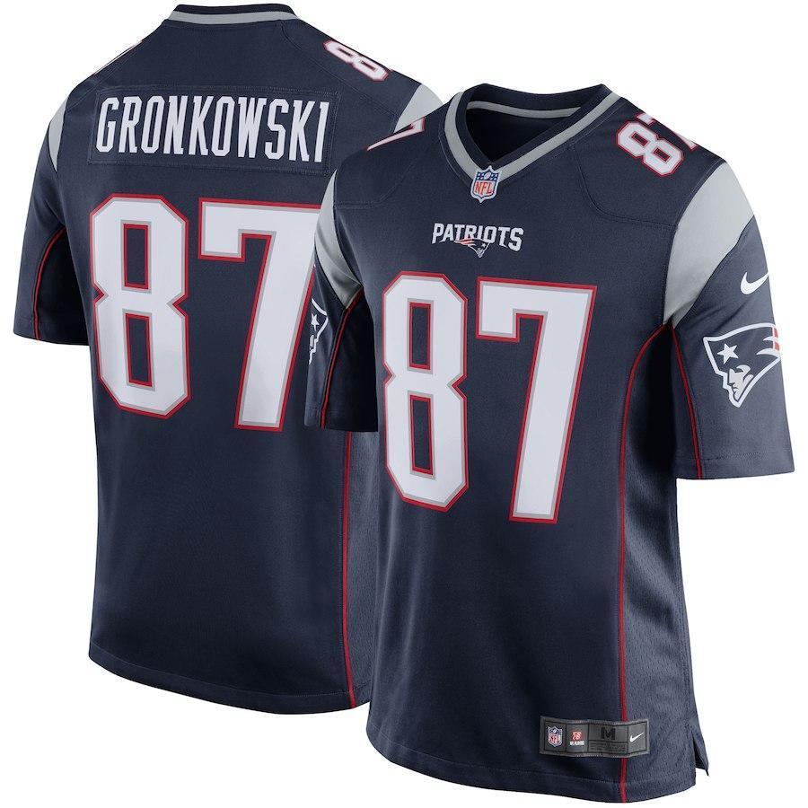 Rob Gronkowski New England Patriots Youth Team Color Game Jersey - Navy Blue 2018/2019