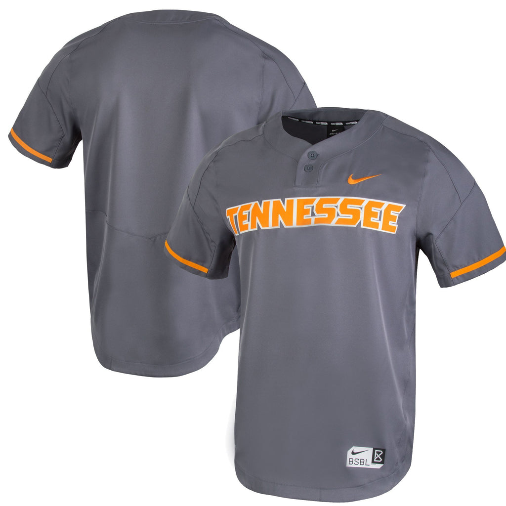 Men's Nike Gray Tennessee Volunteers Two-Button Vapor Performance Baseball Jersey