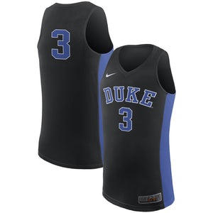 Men's Nike #3 Black/Royal Duke Blue Devils Replica Basketball Jersey
