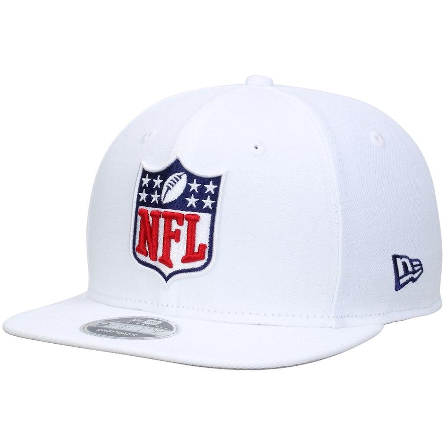 Men's NFL Shield Logo New Era White Original Fit 9FIFTY Adjustable Snapback Hat