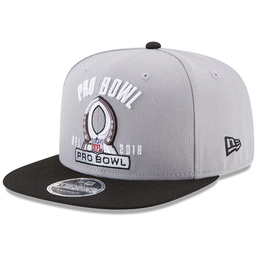 Men's New Era Gray/Black 2018 Pro Bowl Establisher 9FIFTY Adjustable Snapback Hat NFL
