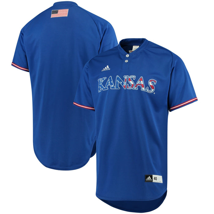 Men's Adidas Royal Kansas Jayhawks Authentic Baseball Jersey