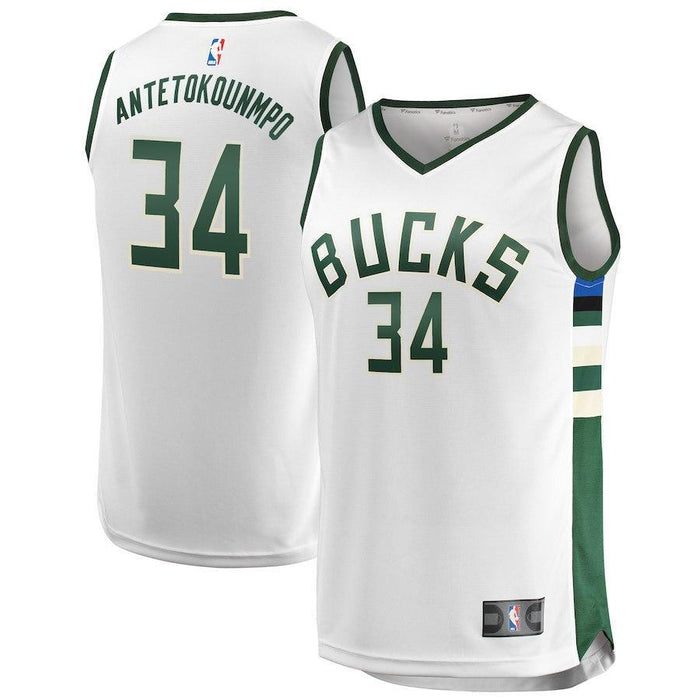 Giannis Antetokounmpo Milwaukee Bucks Branded Youth Fast Break Jersey White - Association Edition 2018/2019