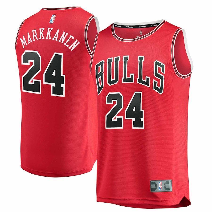 Lauri Markkanen Chicago Bulls Branded Youth Fast Break Player Jersey Red - Icon Edition 2018/2019