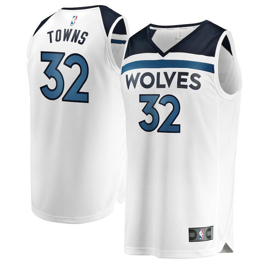 Karl-Anthony Towns Minnesota Timberwolves Branded Youth Fast Break Jersey White - Association Edition 2018/2019
