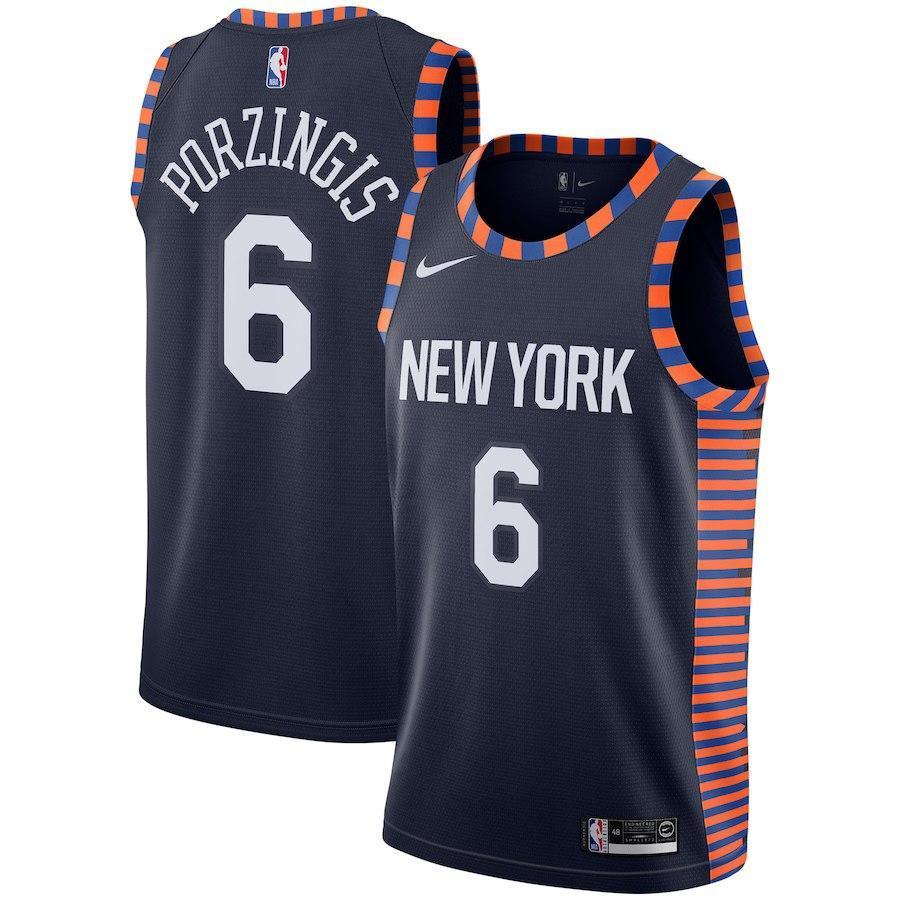 Kristaps Porzingis New York Knicks Youth Jersey – City Edition – Navy 2018/2019