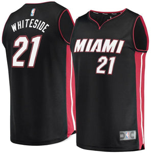 Hassan Whiteside Miami Heat Branded Fast Break Jersey Black - Icon Edition