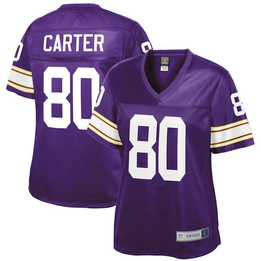 Cris Carter Minnesota Vikings Pro Line Women's Retired Player Jersey – Purple 2018/2019