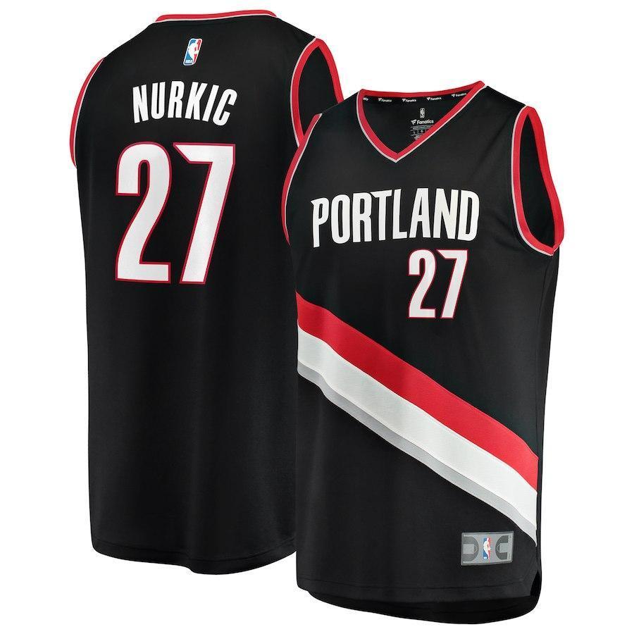 Portland Trail Blazers Jusuf Nurkic Branded Youth Fast Break Player Jersey - Icon Edition - Black 2018/2019