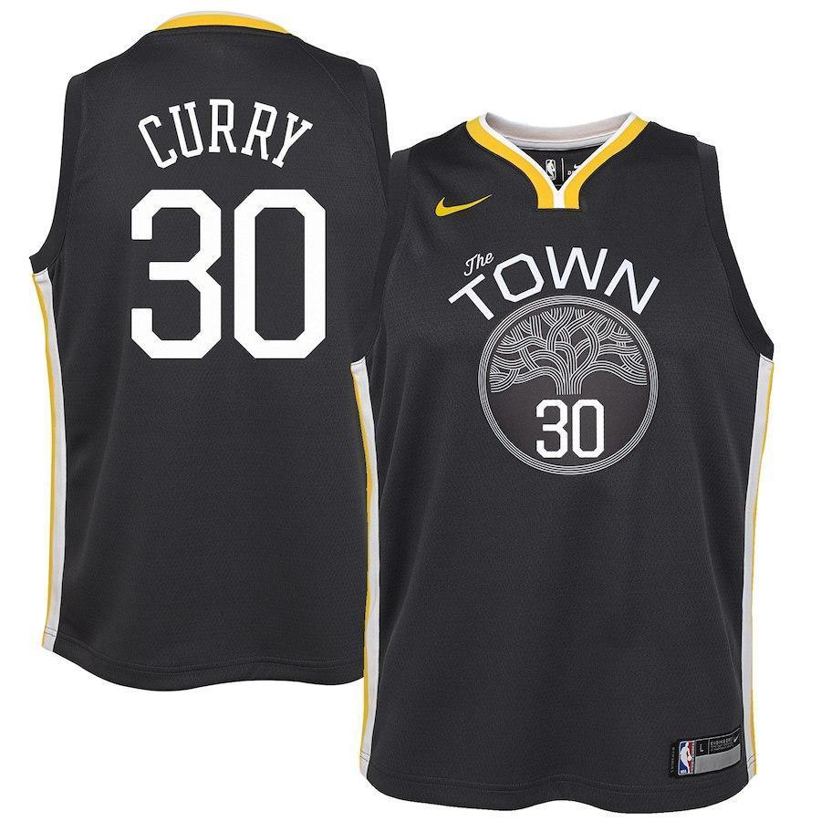 Stephen Curry Golden State Warriors Youth Jersey Black - Statement Edition 2018/2019