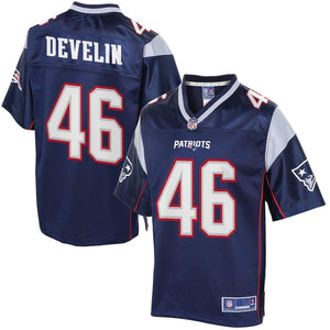 Men's New England Patriots James Develin Pro Line Navy Team Color Jersey 2018/2019