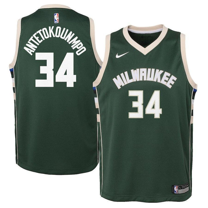 Giannis Antetokounmpo Milwaukee Bucks Youth Jersey Green - Icon Edition 2018/2019