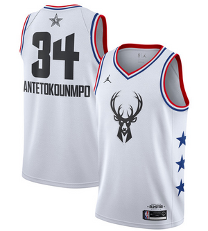 NBA Jordan All-Star 2019 White Swingman Jersey - Giannis Antetokounmpo - Mens