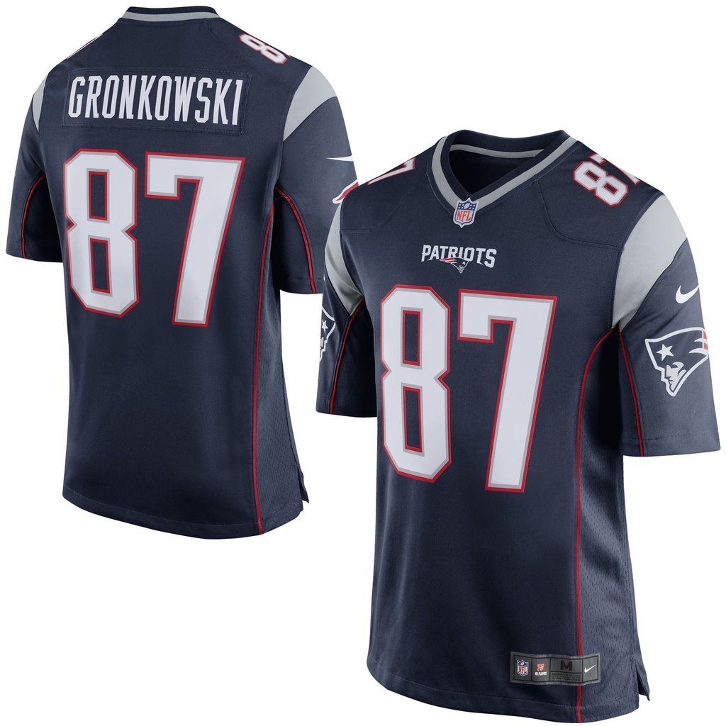 New England Patriots Rob Gronkowski Navy Blue/Silver JERSEY 2018 - 2019