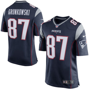 New England Patriots Rob Gronkowski Navy Blue/Silver JERSEY 2018 - 2019