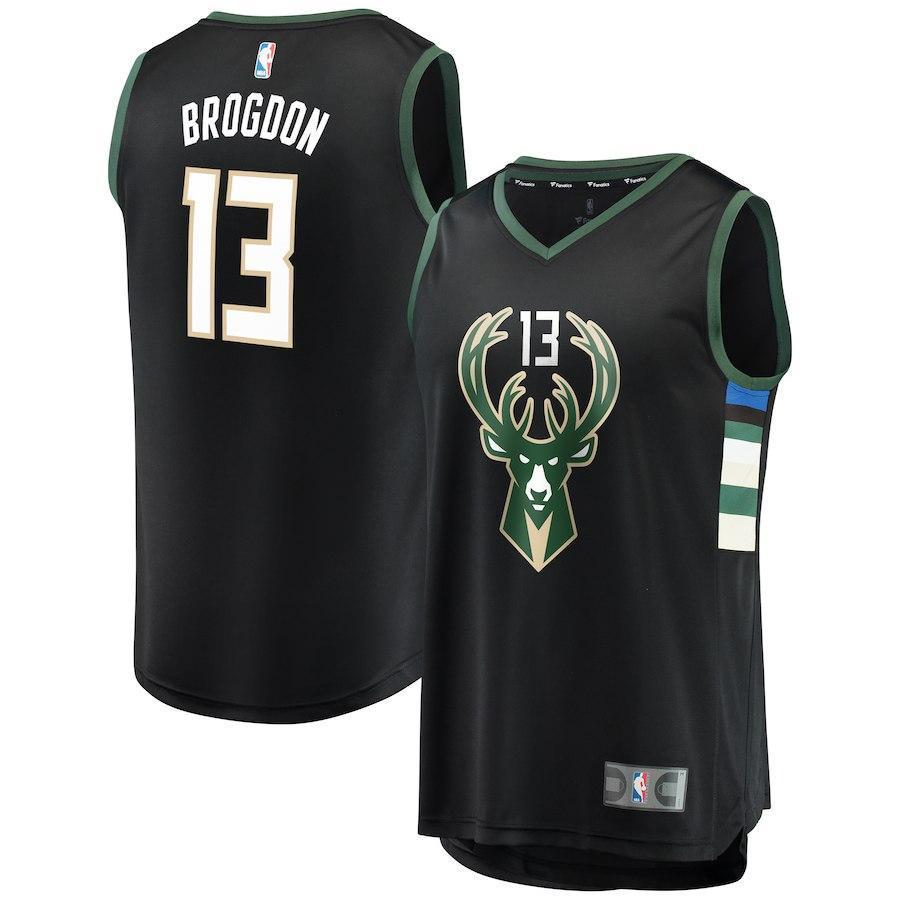 Malcolm Brogdon Milwaukee Bucks Branded Youth Fast Break Jersey Black - Statement Edition 2018/2019