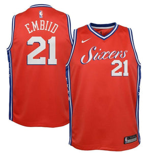 Joel Embiid Philadelphia 76ers Youth Jersey Red - Statement Edition 2018/2019