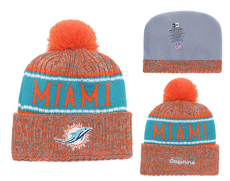 Men's Miami Dolphins New Era 2018 NFL Knit Beanie Hat