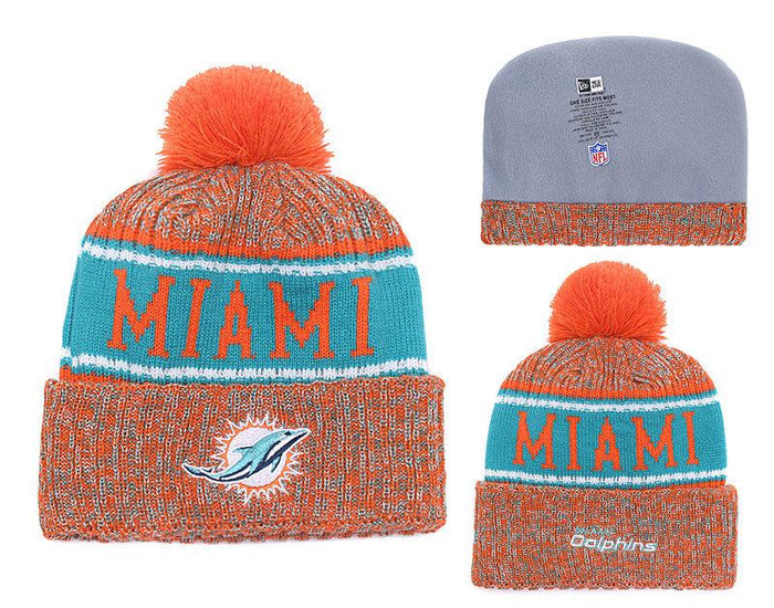 Men's Miami Dolphins New Era 2018 NFL Knit Beanie Hat