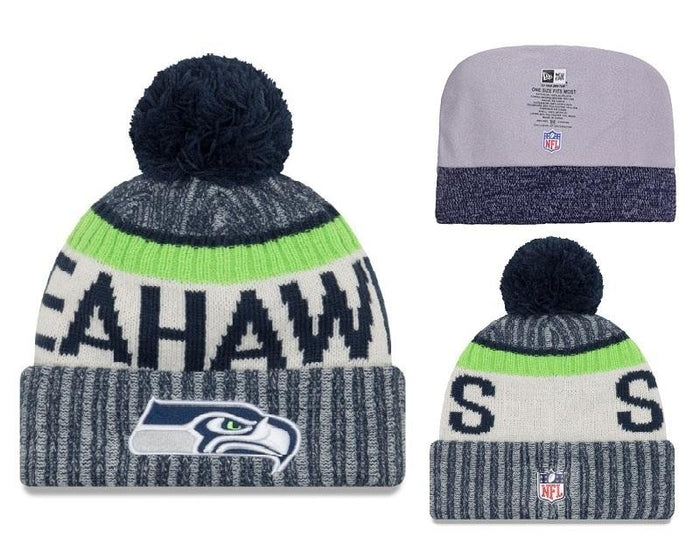 Men's Seattle Seahawks New Era 2018 NFL Knit Beanie Hat
