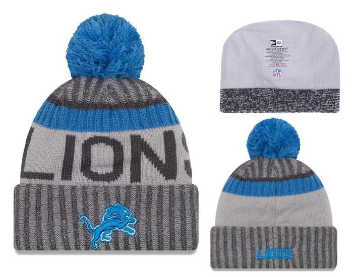 Men's Detroit Lions New Era 2018 NFL Knit Beanie Hat