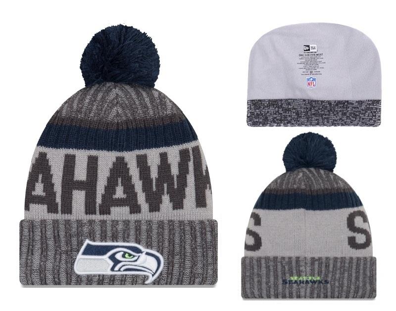 Men's Seattle Seahawks New Era 2018 NFL Knit Beanie Hat