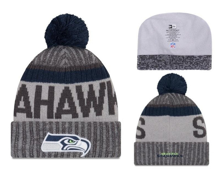 Men's Seattle Seahawks New Era 2018 NFL Knit Beanie Hat