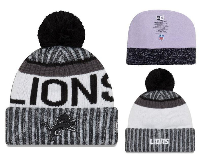 Men's Detroit Lions New Era 2018 NFL Knit Beanie Hat