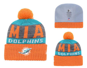 Men's Miami Dolphins New Era 2018 NFL Knit Beanie Hat