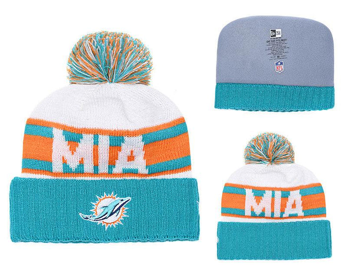 Men's Miami Dolphins New Era 2018 NFL Knit Beanie Hat