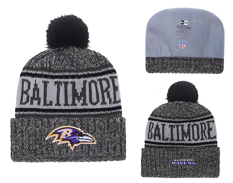Men's Baltimore Ravens New Era 2018 NFL Knit Beanie Hat
